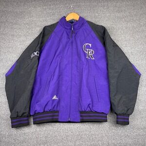 Vintage Apex One Colorado Rockies Puffer Jacket Men's L Purple MLB Zip Baseball